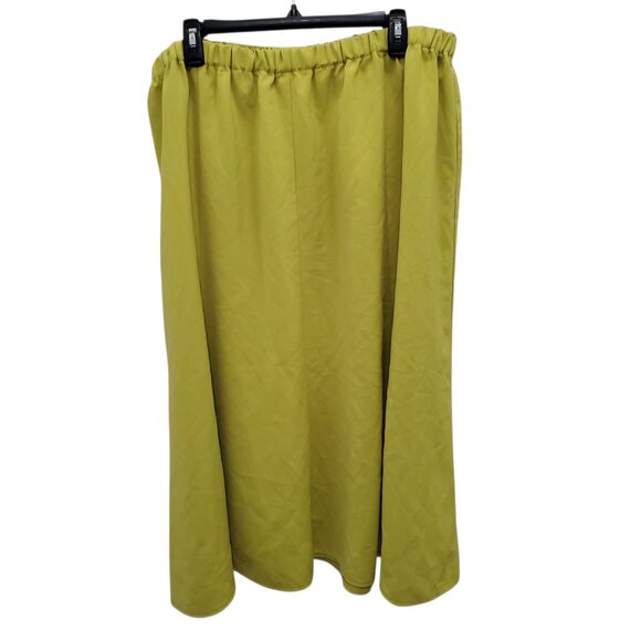Allison Woods Dresses & Skirts - Allison Woods Woman's Vintage Chartreuse Elastic Pull On A-Line Skirt Plus 26W